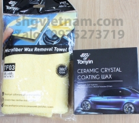 Combo Sáp phủ Ceramic màu trắng TW04 CERAMIC COATING WAX 200g + Khăn wax màu vàng TF03