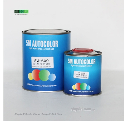CẶP EPOXY 2K XÁM 5M-600 1KG + CỨNG LÓT 4:1 5M-850 0.25L