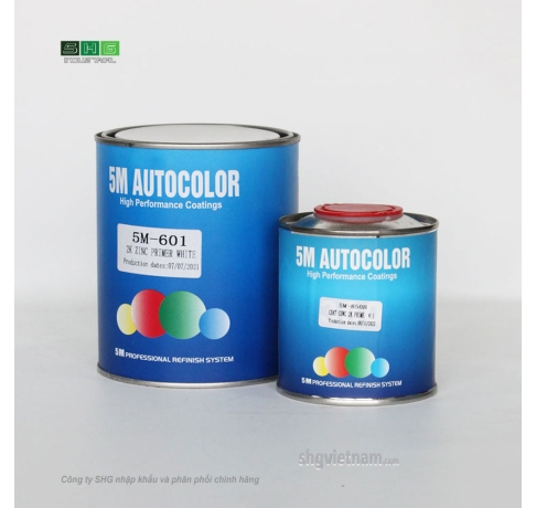 CẶP EPOXY 2K TRẮNG MỜ 5M-601 1KG + CỨNG LÓT 4:1 5M-850 0.25L