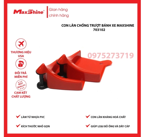 Con lăn chống trượt bánh xe Maxshine 703102 có thân làm từ nhựa PVC màu đỏ với con lăn màu đen