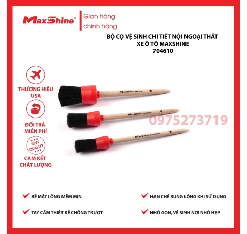 Bộ cọ vệ sinh chi tiết nội và ngoại thất xe ô tô Maxshine 704610 giúp dễ dàng làm sạch những vị trí bên trong nội thất như: Lỗ thông hơi, khe ghế, cửa gió điều hòa, bảng điều khiển