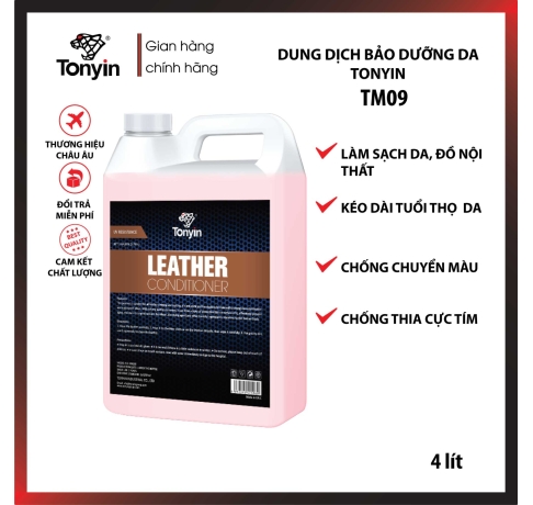 Chai xịt dưỡng bảo vệ da nội thất ô tô LEATHER CONDITIONER Tonyin TM09 - 300ml/4L dưỡng ẩm, chống chuyển màu da